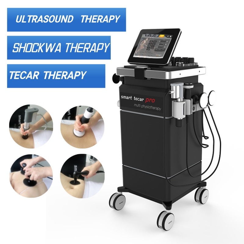 3 in 1 Diathermie Tecar-Therapie-Maschinen-Stoßwellen-Ultraschall-Physiotherapie-Ausrüstung 448KHz