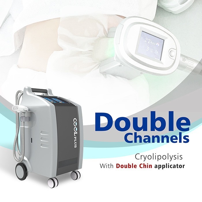 Einfrierender Cryolipolysis Chin Treatment Double Cryo Machine 4 behandelt doppelter Kanal-das kühle Körperfett-einfrierende Abnehmen